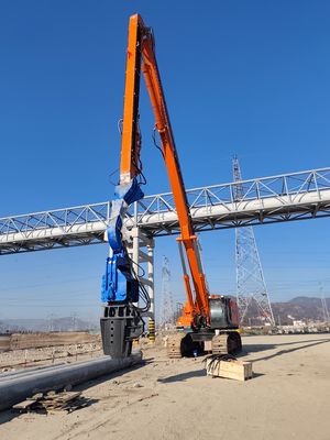 Photovoltaic Pile Driver For Cement Piles 50-65Ton HITACHI Excavator