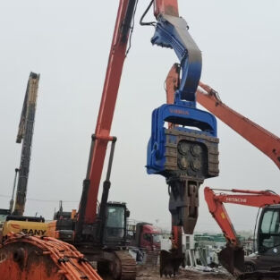 PV Pile Dedicated Drilling Unit With Adjustable Impact Frequency Control & Low Maintenance Cost Design – FV-330 For 33–40t Excavators
