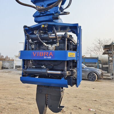 Side Grip Pile Driver With Full 360 Degree Continuous Rotation & Low Headroom Operation Capability – SV-400 For 32–40t Excavators