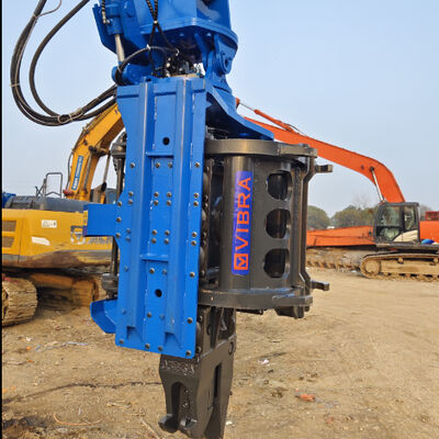 Side Grip Pile Driver With Full 360 Degree Continuous Rotation & Low Headroom Operation Capability – SV-400 For 32–40t Excavators