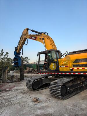 SV-300 High-Capacity Side Grip Pile Driver for 25–32 Ton Excavators – Engineered for Versatile Pile Types & Challenging Terrain