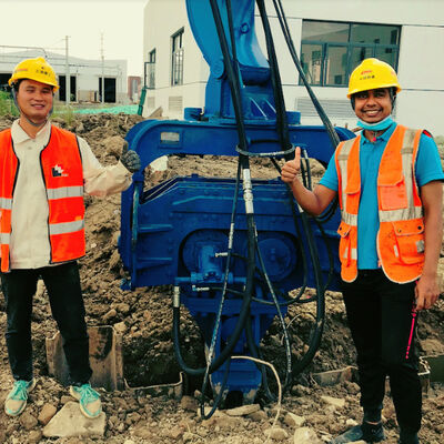 350KN Excavator Mounted Pile Driver - 3200rpm High Frequency & 18m Max Pile Length