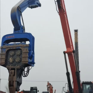 PV Pile Dedicated Drilling Unit With Adjustable Impact Frequency Control & Low Maintenance Cost Design – FV-330 For 33–40t Excavators
