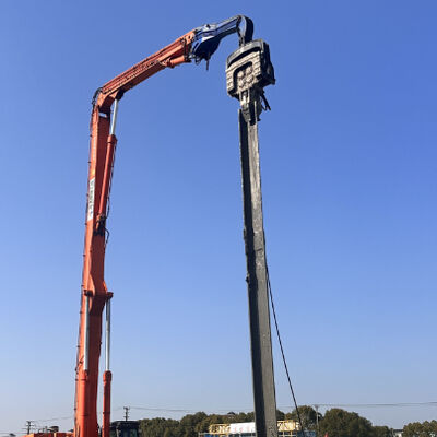 Four Eccentric Pile Driver | High Frequency Vibration Output & Self Lubricating Bearing Low Maintenance For 48–52 Ton Excavators