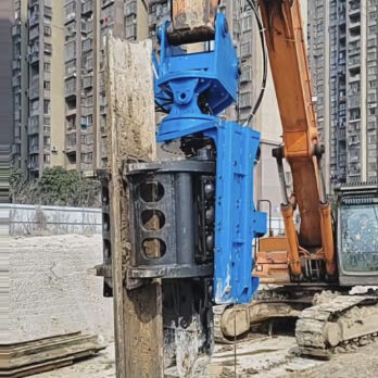 Side Grip Pile Driver With Full 360 Degree Continuous Rotation And Bidirectional Tilt Driving Head – SV400 For Low Headroom Sites