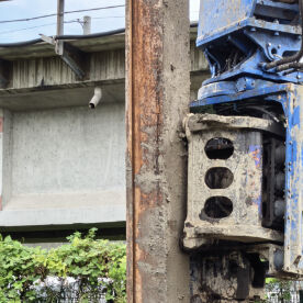 Side Grip Pile Driver – Bidirectional Tilt Driving Head & Low Noise Eco Friendly Operation – Ultimate Low-Headroom Piling Solution
