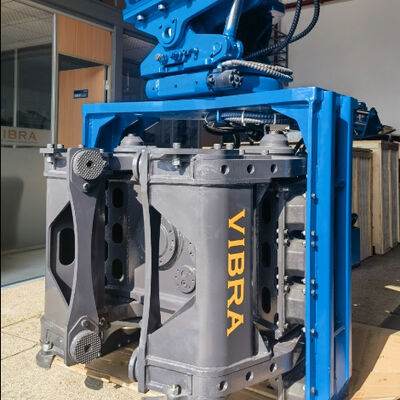 Hydraulic Side Grip Pile Driver for Confined Spaces | Low Headroom Operation + Bidirectional Tilt & 360° Rotation